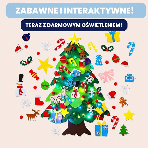 Wielokrotnego użytku filcowa choinka dla dzieci