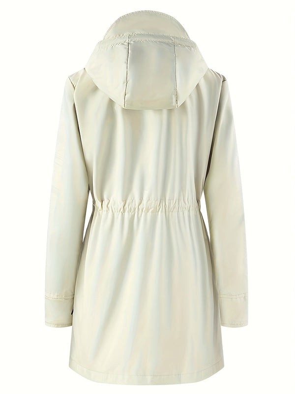 Miejska Klasa | Beżowy płaszcz z kapturem i paskiem