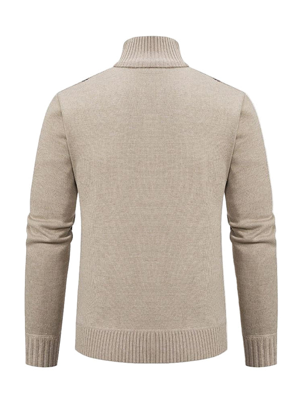 Sweter męski z dzianiny | Ciepła kamizelka z wzorem linii